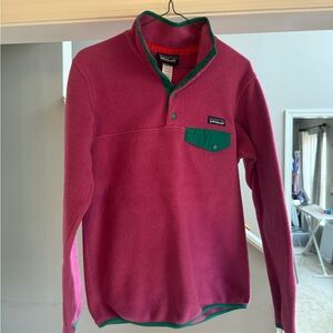 Women's Patagonia Synchilla Snap-T Sz XS Hot Pink/Teal 2012 25455